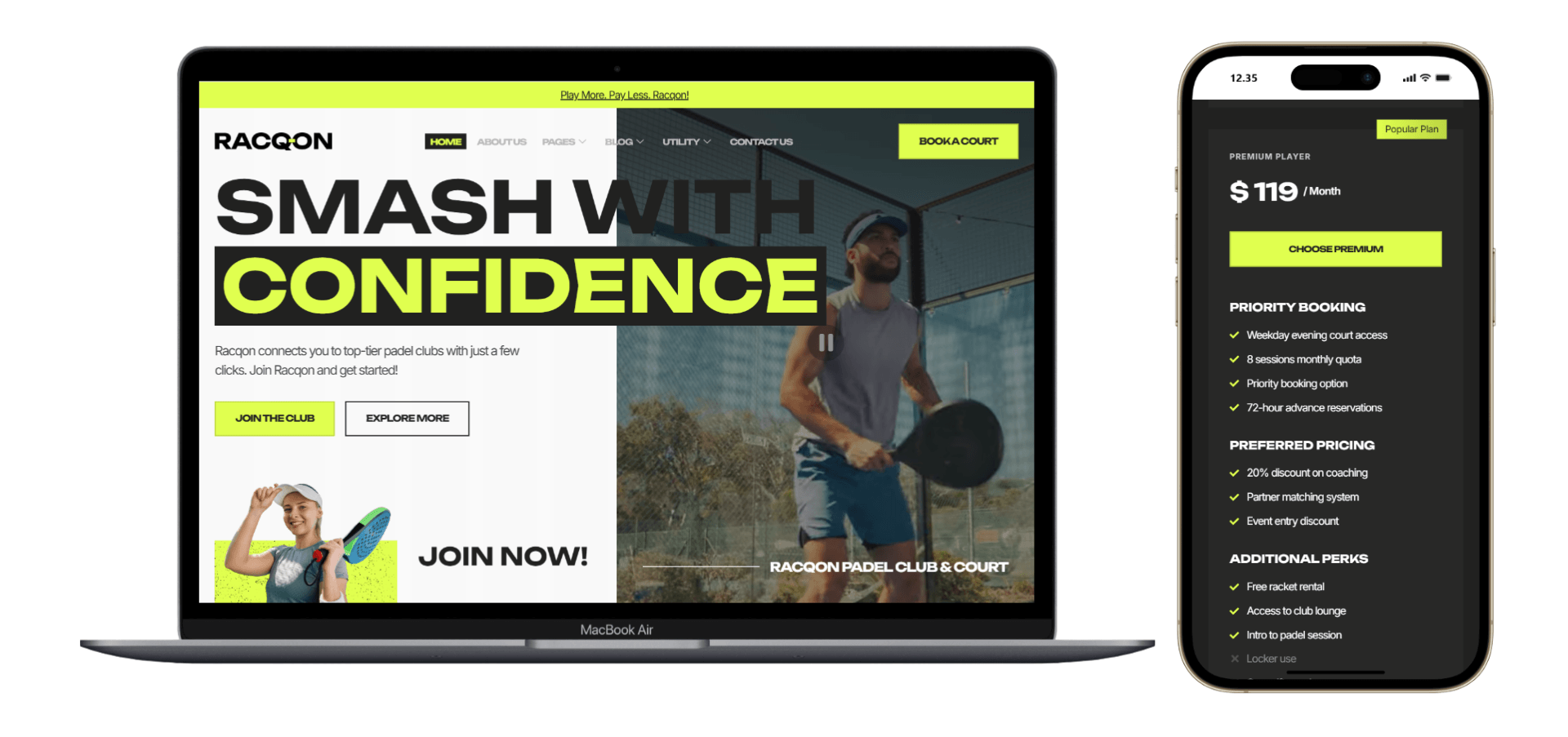 Desain Website Padel Club